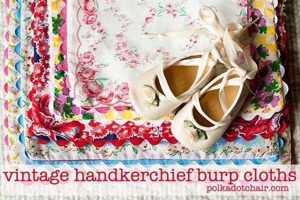 Vintage Handkerchief burp cloths