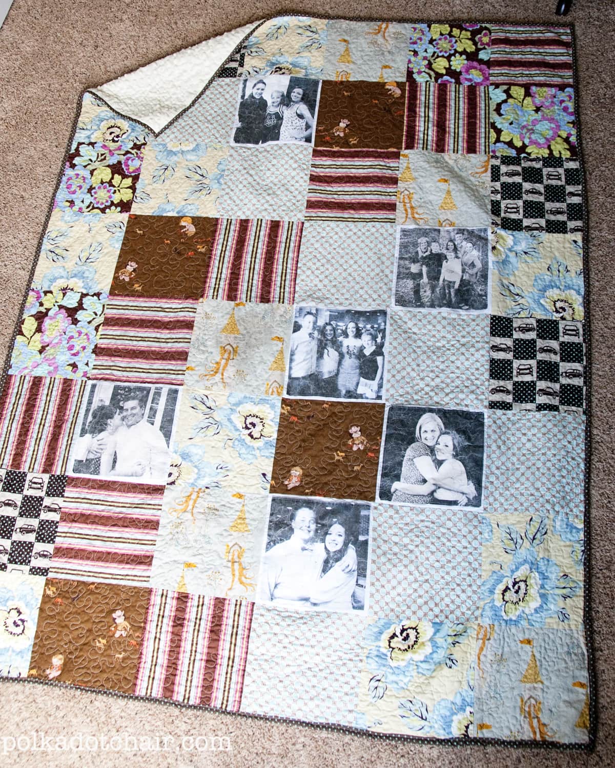Photo Quilt, a mini tutorial The Polkadot Chair