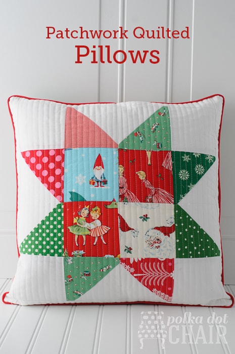 Patchwork Quilted Star Pillows on polkadotchair.com