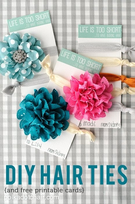 Free Printable Cards For DIY Hair Ties