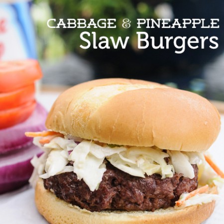 Cabbage and Pineapple Slaw Burger Recipe on polkadotchair.com