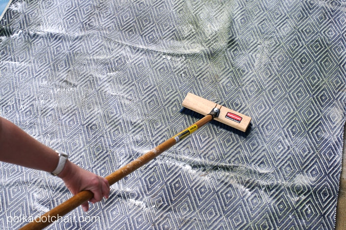 How to clean an outdoor rug on Polka Dot Chair blog