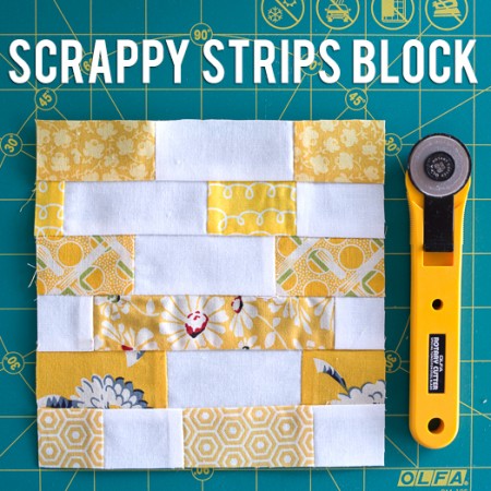 Scrappy Strips Quilt Block Tutorial on polkadotchair.com