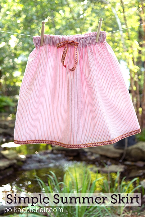 Simple Summer Skirt Sewing Tutorial on polkadotchair.com