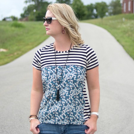 The Liberty Tee, a t-shirt sewing pattern refashion on polkadotchair.com