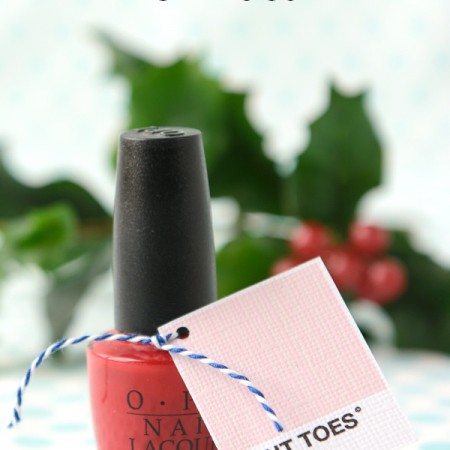 Nail Polish Gift idea with free printable gift tags on polkadotchair.com
