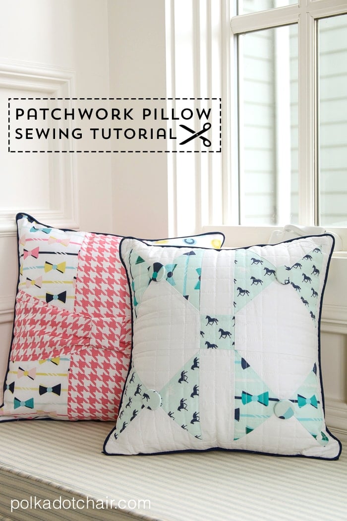 Bow Tie Pillow Sewing Pattern by Melissa Mortenson of polkadotchair.com