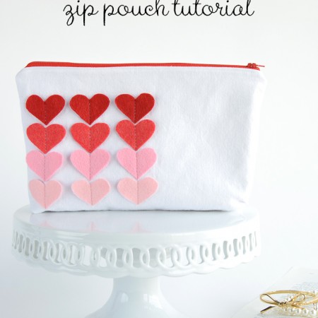 Sweetheart Zip Pouch Sewing Tutorial.. a cute and simple Valentine's Day Sewing Project