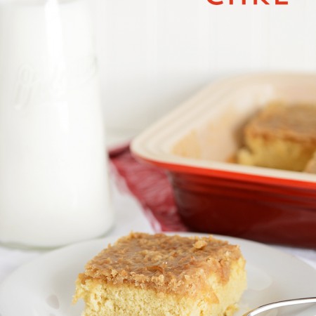 Hot Milk Cake Recipe with Coconut Caramel Topping