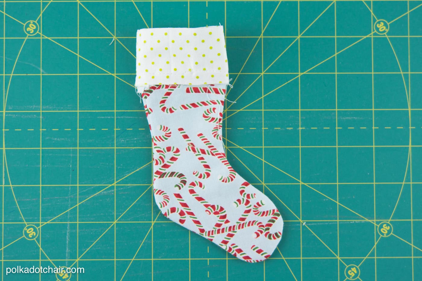 Mini Christmas Stocking Garland Sewing tutorial by Melissa of polkadotchair.com