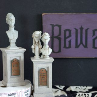 How to make your own Wood Halloween Sign; A cute "Beware of Hitchhiking Ghosts" Haunted Mansion Inspired DIY Project!