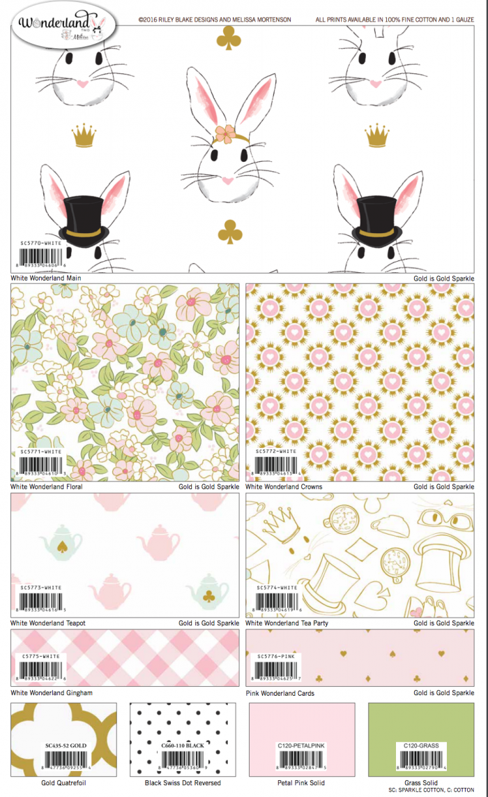 Wonderland Two Fabric by Melissa Mortenson from Riley Blake Designs, coming in January 2017!