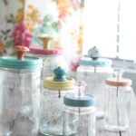 Upcycled mason and food jar craft ideas at Lolly Jane