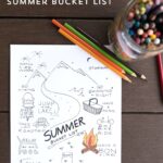 Free Printable Summer Bucket list coloring sheet - such a fun idea for kids for summer- download for free on polkadotchair.com