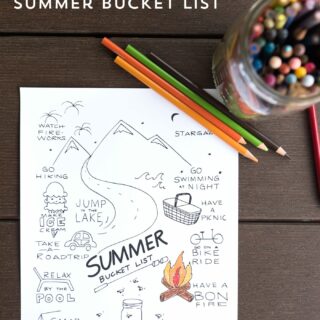 Free Printable Summer Bucket list coloring sheet - such a fun idea for kids for summer- download for free on polkadotchair.com