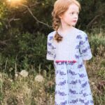 Oliver + S Hide and Seek Dress pattern sewn using Safari Party fabrics from Riley Blake Designs; lots of cute ideas for handmade dresses for little girls on polkadotchair.com