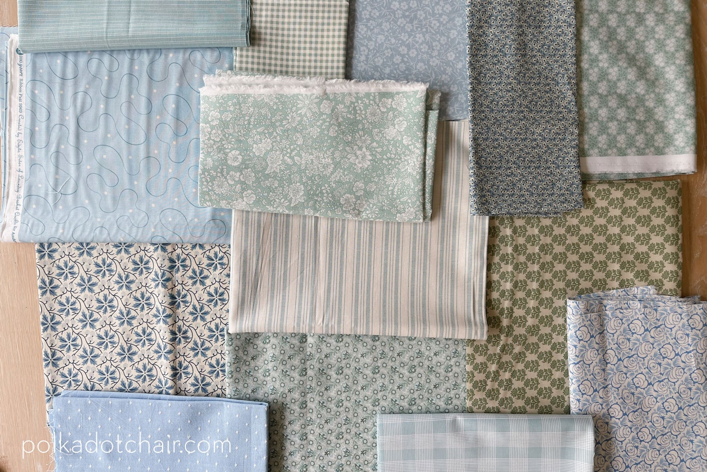 stack of fabrics on table