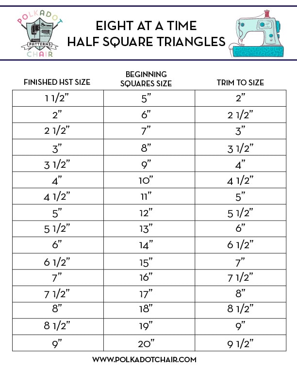 half square triangle chart