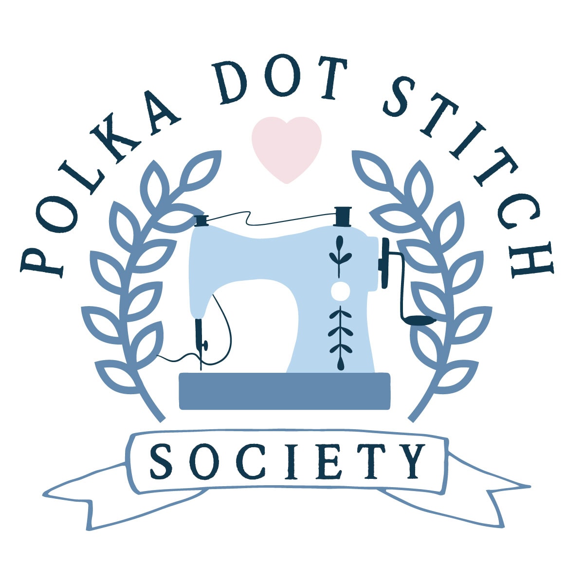 Logo for the Polka Dot Stitch Society on Patreon
