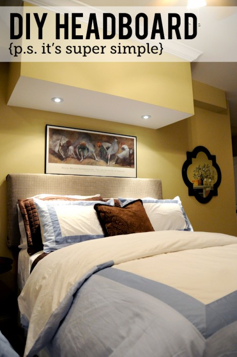 DIY Upholstered Headboard tutorial, super simple to make and so much less expensive than buying one.