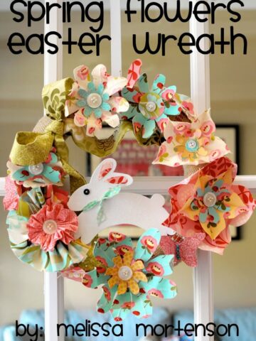 Cute DIY Wreath for Easter made with fabric flowers