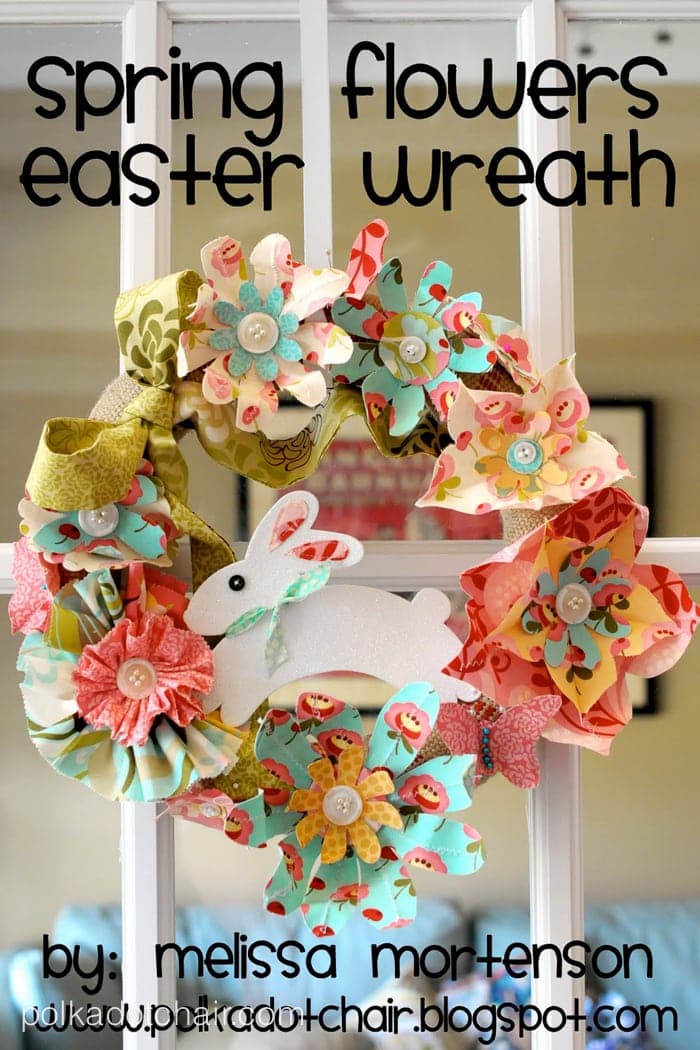 Fabric Flowers Spring Wreath Tutorial