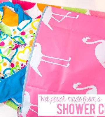 Zippered Wet Pouch made from a Shower Curtain