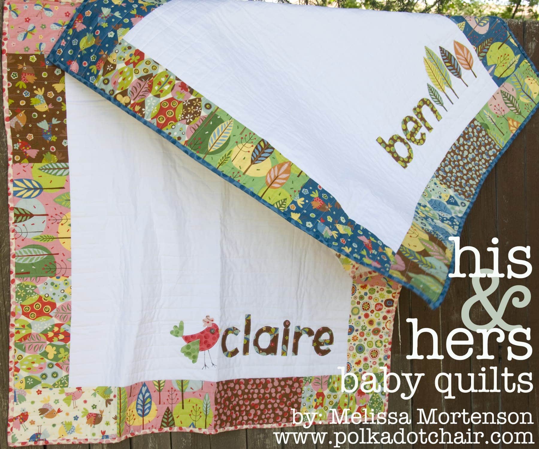 Free Quilt Tutorial: His & Hers Personalized Baby Quilts