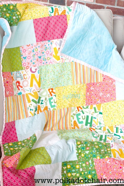 “Snuggly Bricks” Free Easy to Sew Pattern designed by Melissa from the Polka Dot Chair