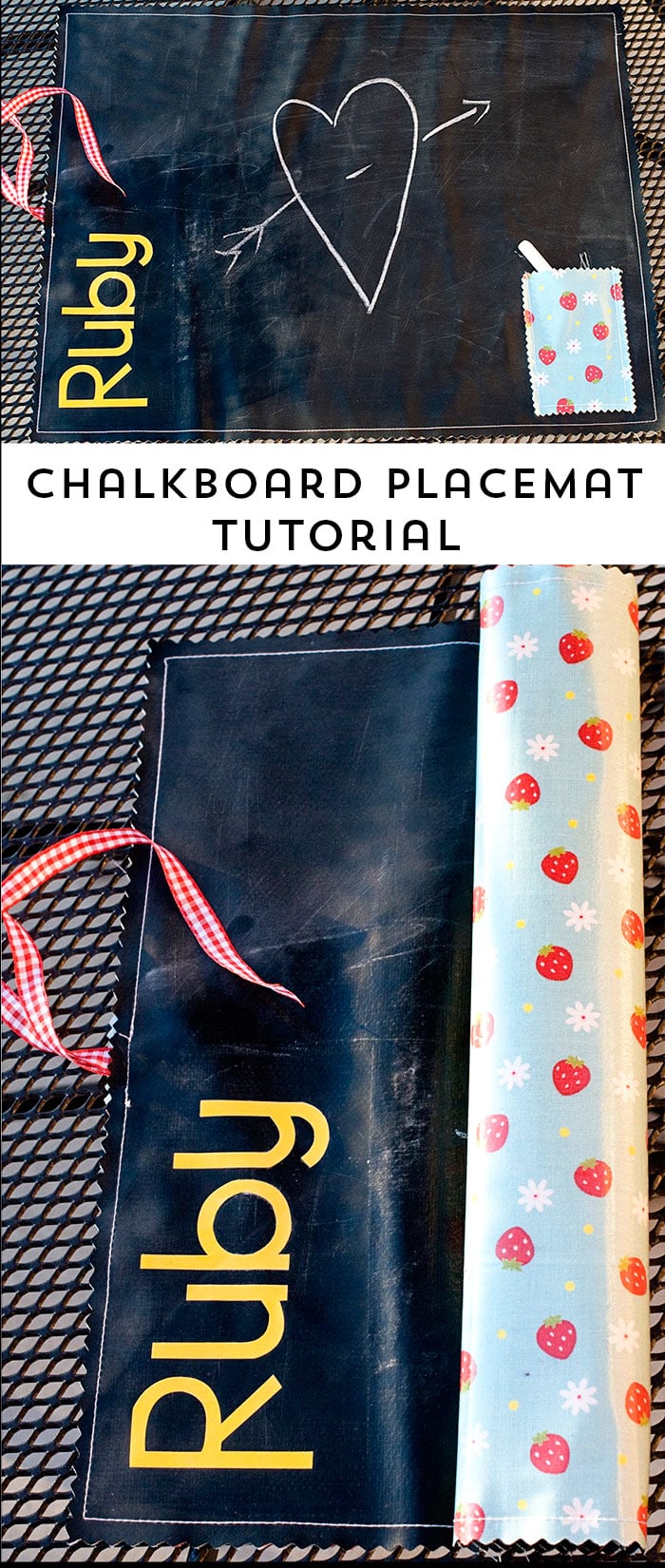 A free sewing pattern for a chalkboard placemat, would make a really cute gift.