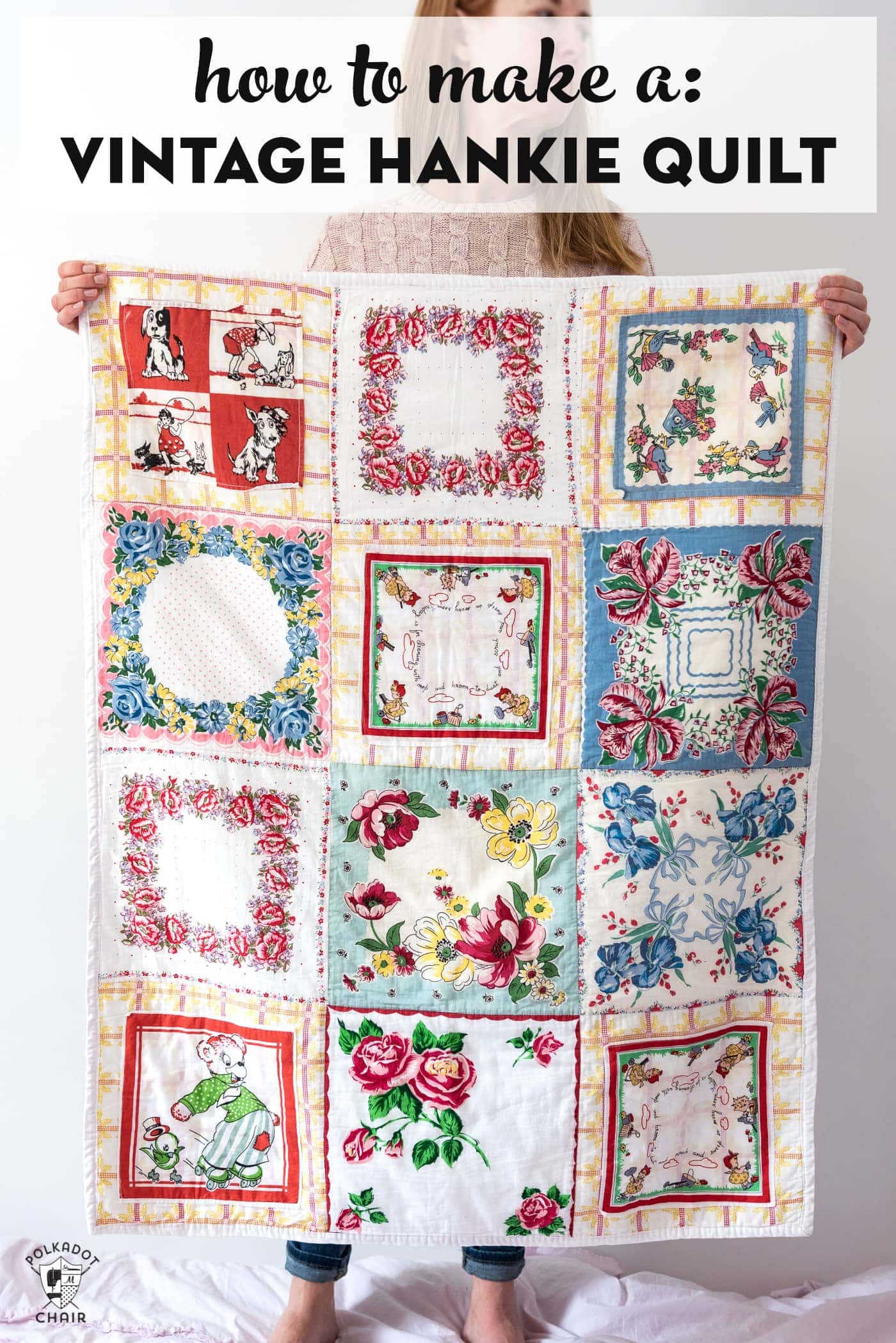 How to Make a Vintage Hankie Quilt