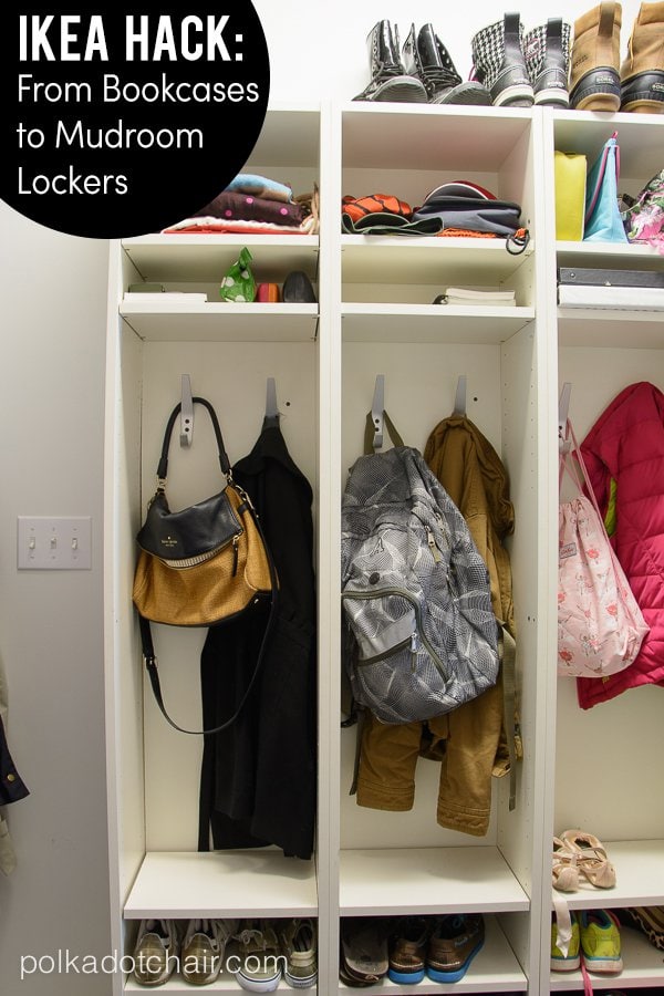 Mudroom Lockers made from IKEA Bookcases - IKEA Hack