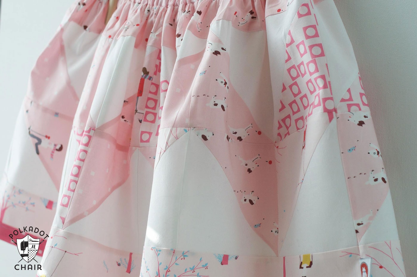 Free Sewing Tutorial to make a little girls patchwork zig zag skirt- uses charm packs- super quick and cute!