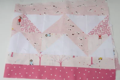 Sewn fabric on table