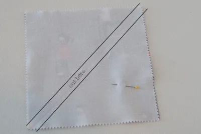 Fabric square on white table