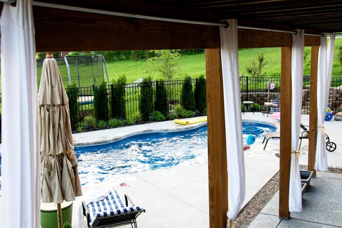 pool with deck in foreground