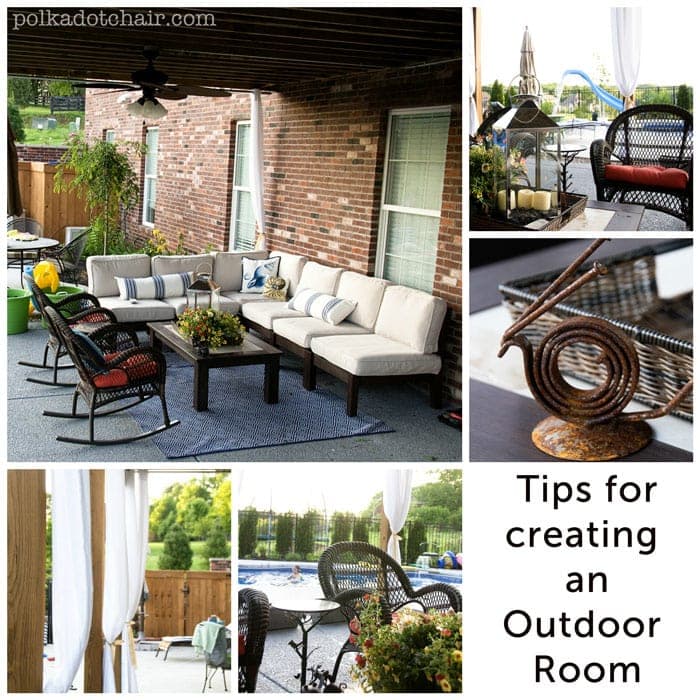 Tips for creating an outdoor room from The Polka Dot Chair Blog