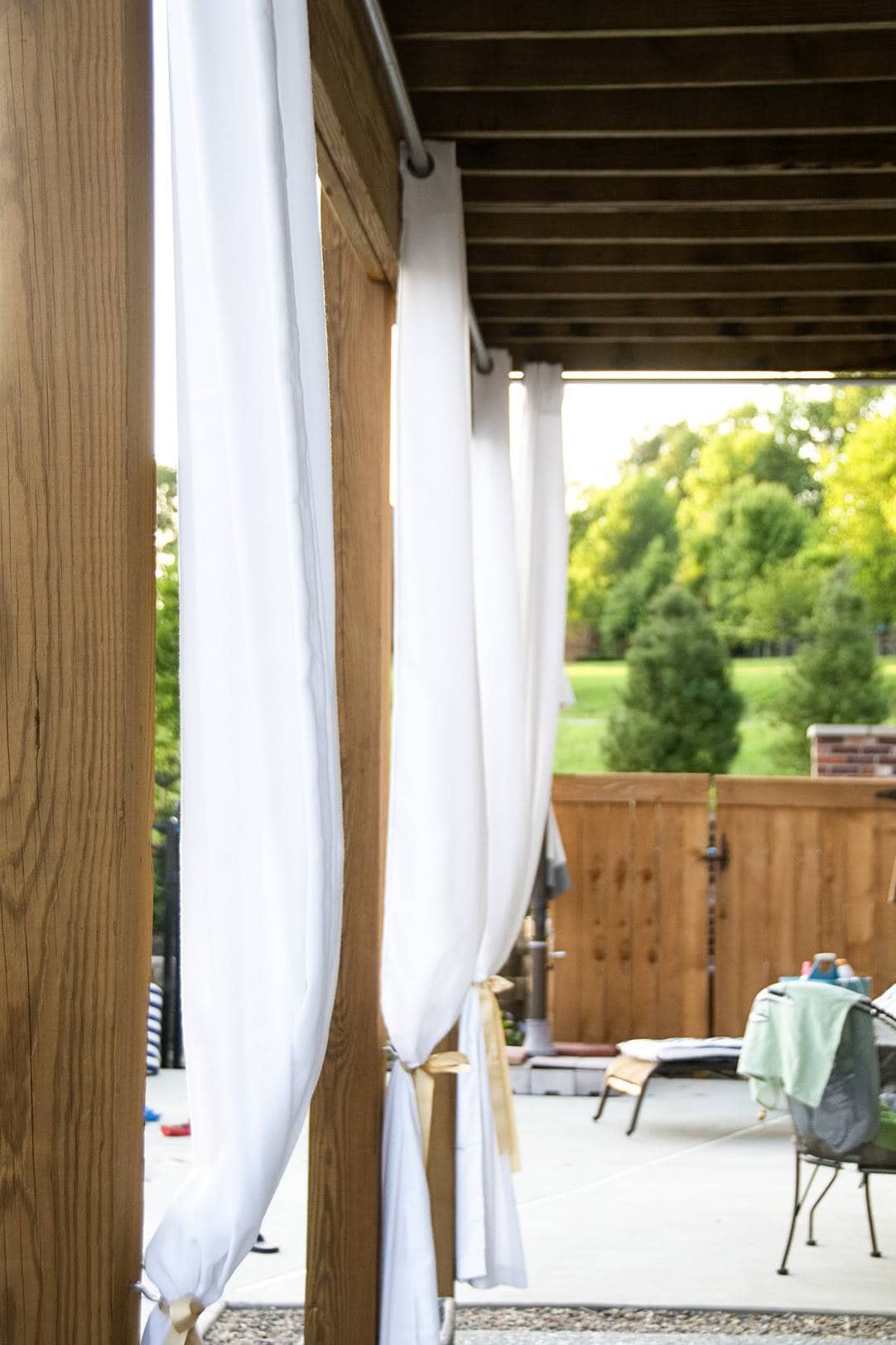 diy outdoor curtain rods construction