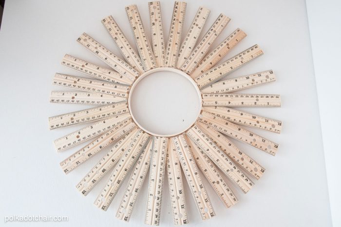 Back to School Craft Idea or Teacher Appreciation gift, a personalized DIY Ruler Wreath! 