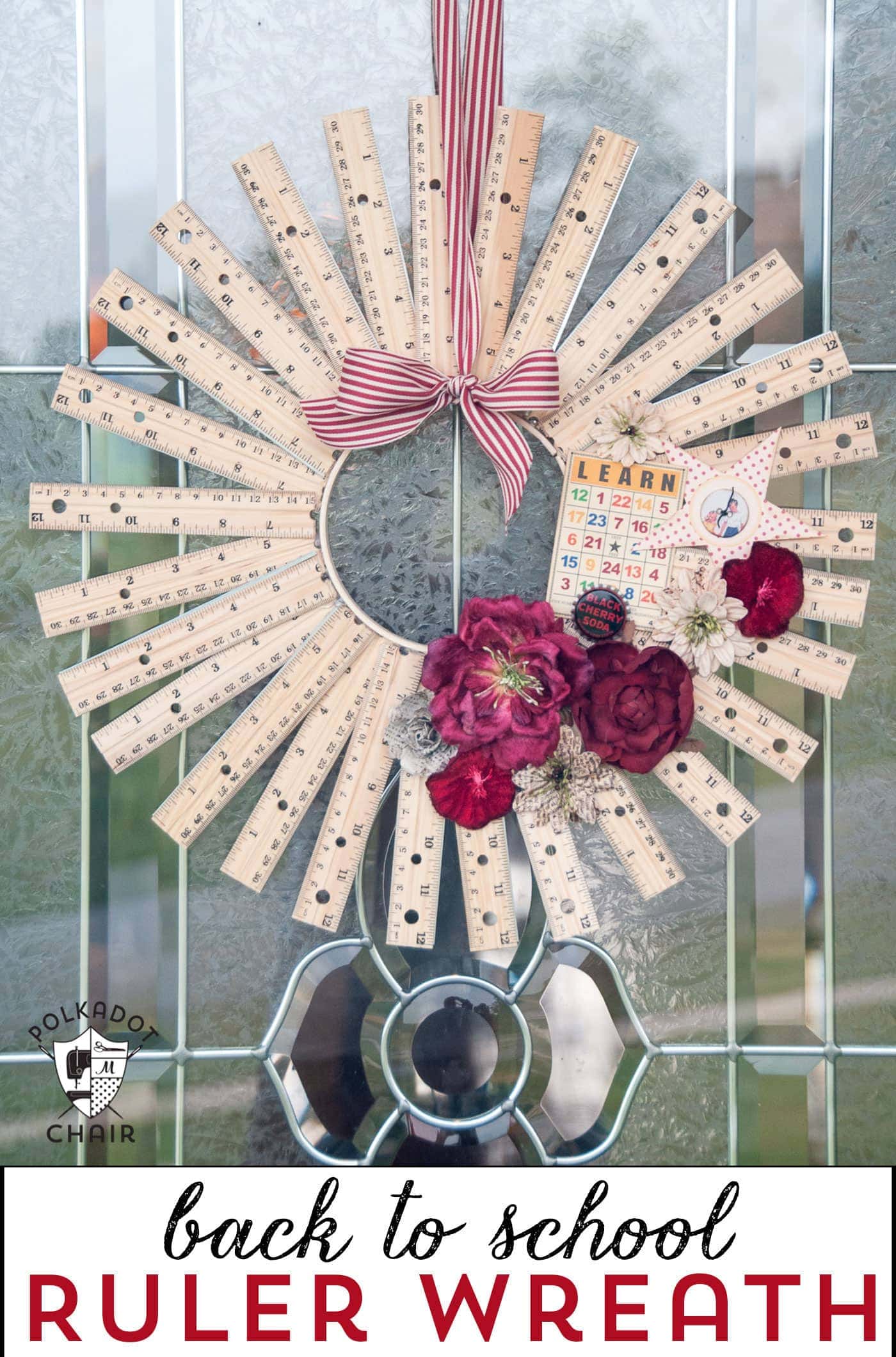 Back to School Craft Idea or Teacher Appreciation gift, a personalized DIY Ruler Wreath!