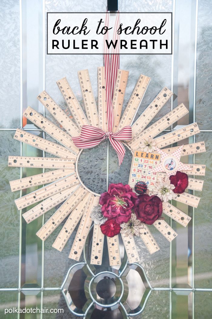Back to School Craft Idea or Teacher Appreciation gift, a personalized DIY Ruler Wreath!