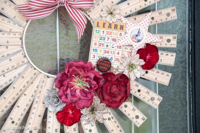 Back to School Craft Idea or Teacher Appreciation gift, a personalized DIY Ruler Wreath! 