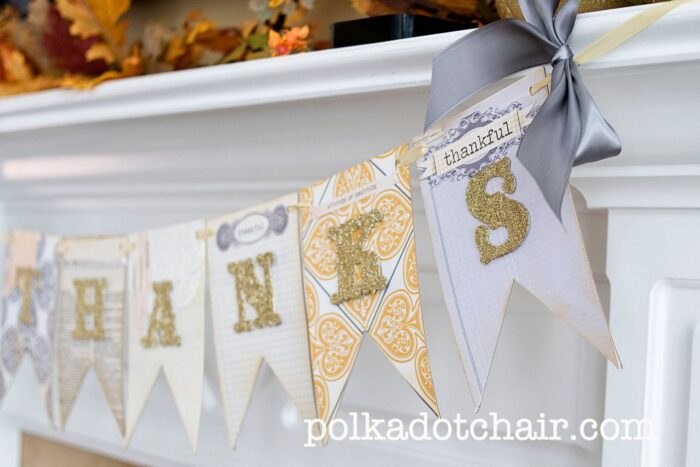 close up of book page banner with gold glitter letters