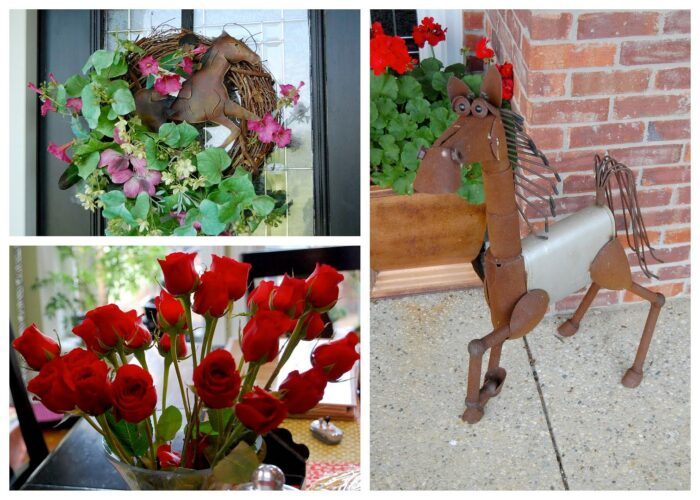 image collage of derby decorations