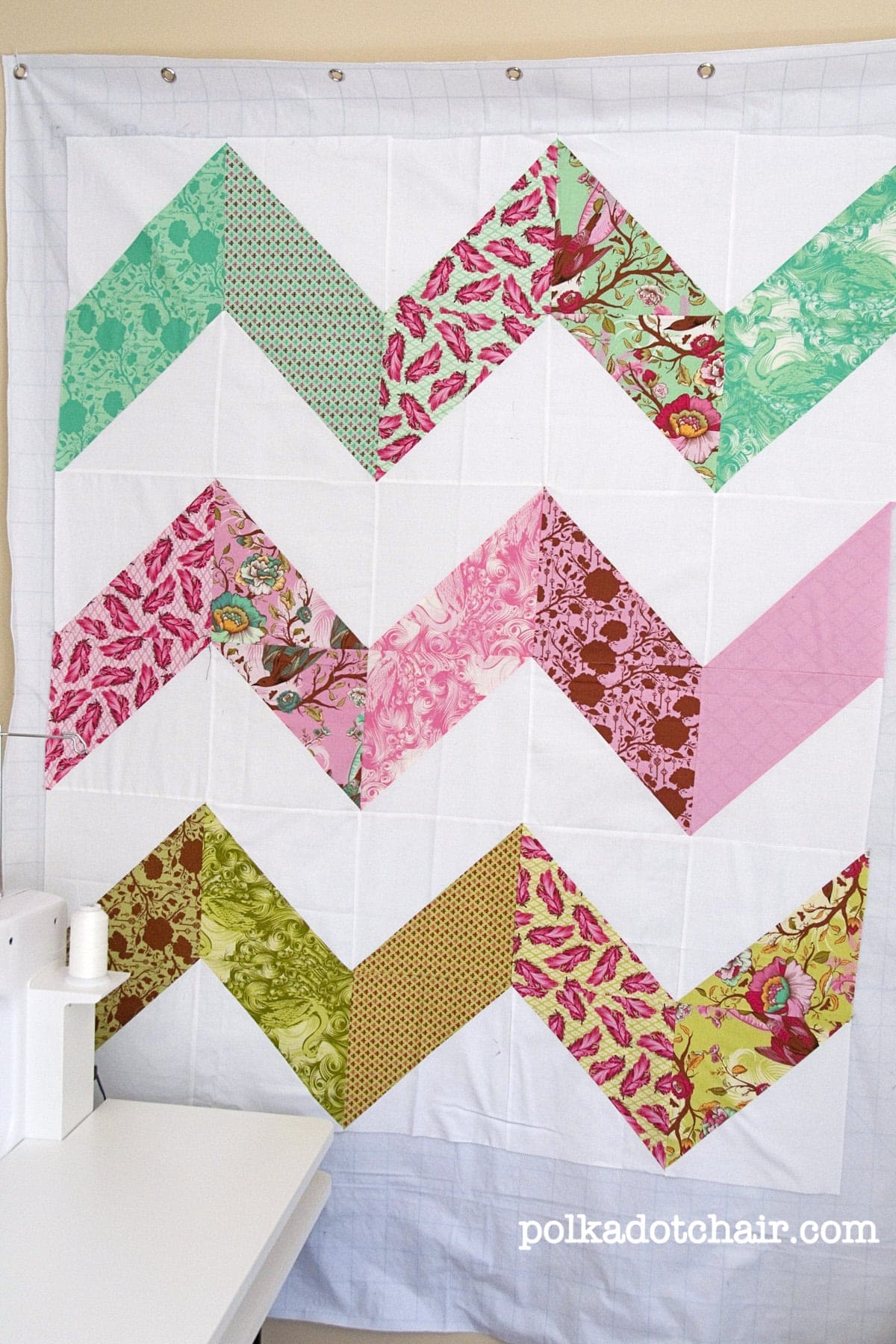 A finished Zig Zag quilt top