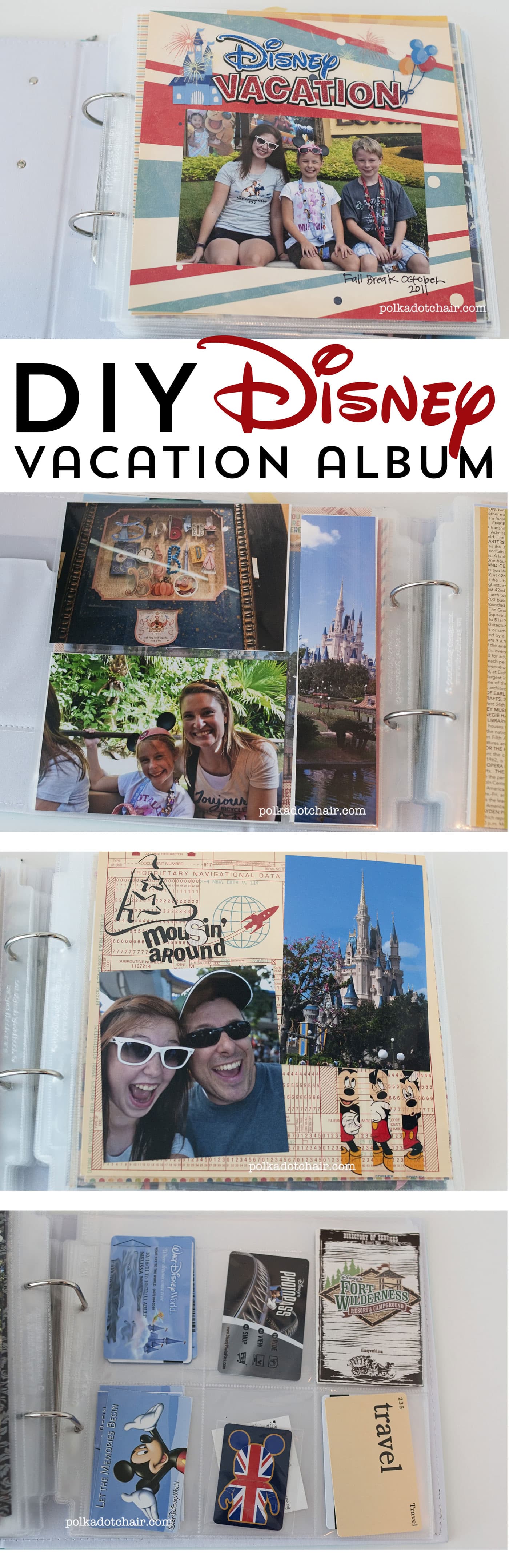 Cute and Simple DIY Disney Vacation album ideas to try. 