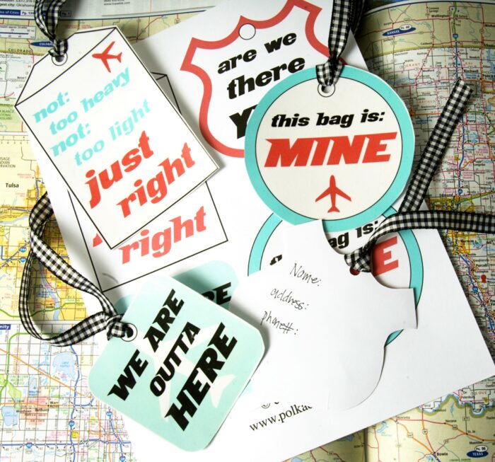 Free Luggage Tag Printable The Polkadot Chair