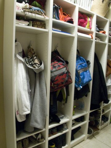 IKEA Hack: Mudroom Lockers from Bookcases.