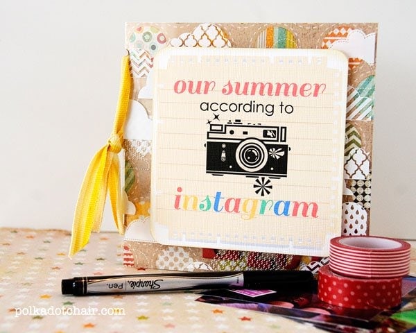 Instagram Mini Scrapbook Tutorial and free printable for the cover!