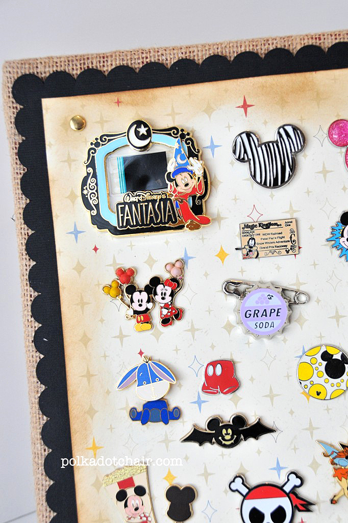 DIY Disney Pin Display- a great way to display your Disney Trading Pins after you are home from your trip!